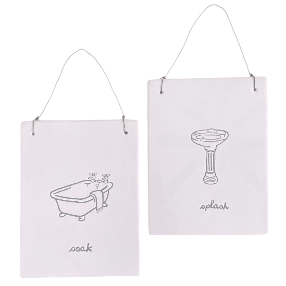 BATHROOM ART➕Whimsical Ceramic Plaques
